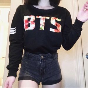 BTS floral crew neck